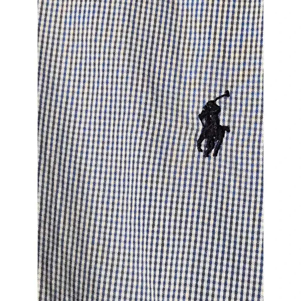 Ralph Lauren Mens 2XLT Tall Classic Fit Gingham Button Down Shirt Blue White